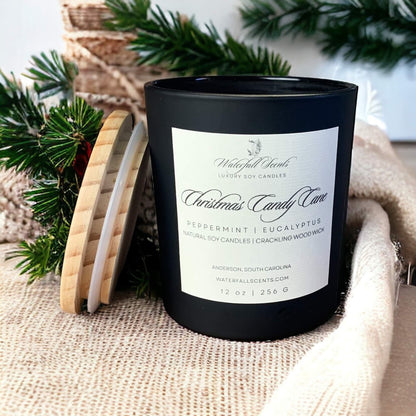 Experience Holiday Joy: Waterfall Scents' Christmas Candy Cane Soy Candles
